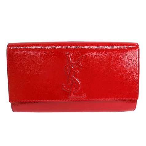 large ysl clutch red patent leather|saint laurent evening clutch.